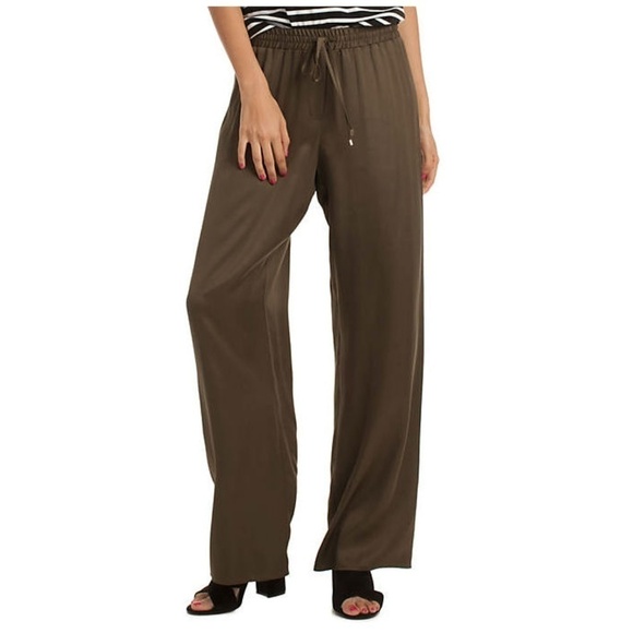 💕TRINA TURK💕 Adonia Wide-Leg Palazzo Pants Olive Green Large L NWT - Picture 5 of 8